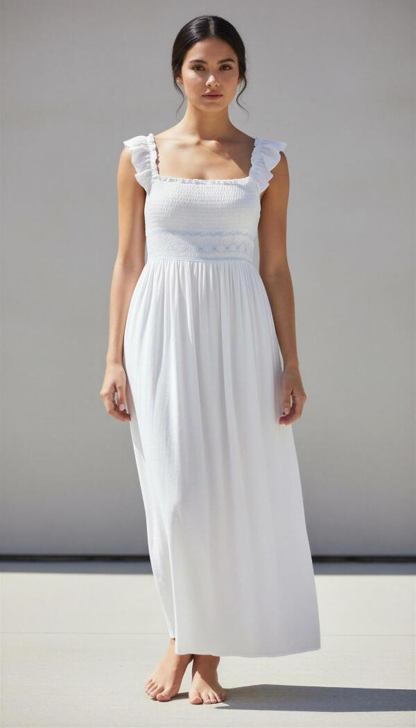 Katia |Long Gown/Flutter Sleeve