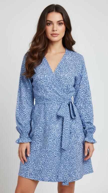 Denim Leopard Robe