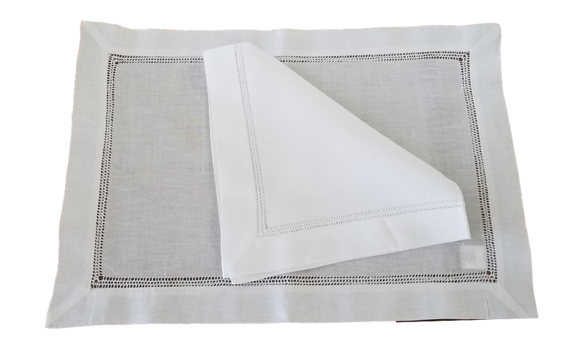 White Hemstitched